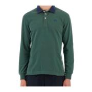 Groen Polo Shirt met Blauw Logo La Martina , Green , Heren