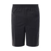 Zwarte Wollen Shorts Elastische Taille Rits Givenchy , Black , Heren