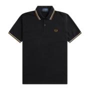 Originele Twin Tipped Polo Klassieke Stijl Fred Perry , Black , Heren