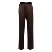 Zijden Satijnen PJ Broek Tom Ford , Brown , Dames