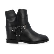 Split V Wedge Enkellaars Via Roma 15 , Black , Dames