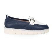 Blauwe Slip-On Mocassin Horsebit Schoen Sangiorgio , Blue , Dames