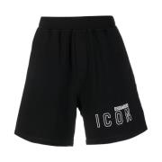 Witte Icon Bermuda Shorts Dsquared2 , Black , Heren