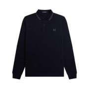 Lange Mouw Regular Fit Polo Fred Perry , Blue , Heren