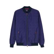 Speckle Print Bomber Jack Kiton , Blue , Heren