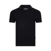 Buttonless Towelling Polo Shirt Zwart Radical , Black , Heren