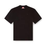 Relaxed Fit Biologisch Katoenen T-shirt Diesel , Black , Heren