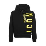 Icon Katoenen Hoodie Dsquared2 , Black , Heren