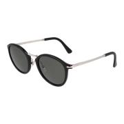 Ronde Frame Zonnebril Persol , Black , Unisex