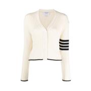 Stijlvolle Gebreide Cardigan Sweater Thom Browne , White , Dames