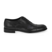 Zwarte Leren Schoenen Exton , Black , Heren