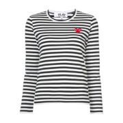 Iconische Heart Striped Longsleeve T-shirt Comme des Garçons Play , Mu...