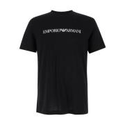 Zwarte T-shirts en Polos Basic Katoen Emporio Armani , Black , Heren