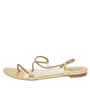 Pre-owned Leather sandals René Caovilla Pre-owned , Yellow , Dames
