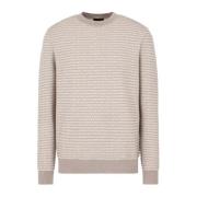 Logo Lettering Pullover All Over Emporio Armani , Beige , Heren