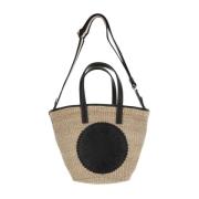 Raffia tas met leren afwerking Stella McCartney , Multicolor , Dames