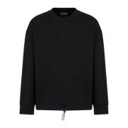 Zwarte Sweatshirt met Adelaar Logo en Lettering Emporio Armani , Black...