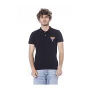 Zwart Polo Shirt Logo Detail Cavalli Class , Black , Heren