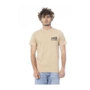 Logo Print Katoenen T-shirt Cavalli Class , Beige , Heren