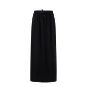 Zijden Zwarte Rok met Elastische Taille Herno , Black , Dames