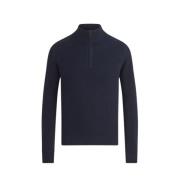 Blauwe Quarter Zip Jumper Wafelsteek Belstaff , Blue , Heren