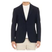 Blauwe Seersucker Superlichte Easywear Jas Lardini , Blue , Heren