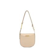 Metallic Leren Crossbody Tas Gianni Chiarini , Beige , Dames