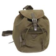 Pre-owned Nylon backpacks Prada Vintage , Beige , Dames