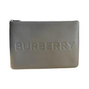 Grijze Leren Handtas Pouch Burberry , Gray , Unisex