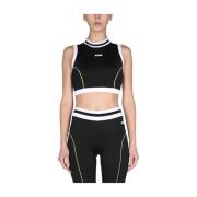 Crop top actief Msgm , Black , Dames