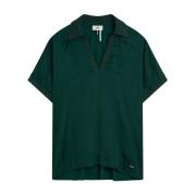 Jersey Polo Shirt met V-hals Cinque , Green , Heren