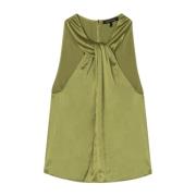 Mouwloze Top met Knoopdetail Luisa Cerano , Green , Dames