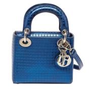 Pre-owned Leather handbags Dior Vintage , Blue , Dames