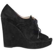 Pre-owned Suede boots Prada Vintage , Black , Dames