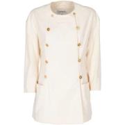 Pre-owned Cotton outerwear Chanel Vintage , White , Dames