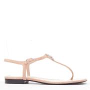 Pre-owned Suede sandals Chanel Vintage , Beige , Dames