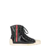 Pre-owned Leather sneakers Gucci Vintage , Black , Dames