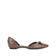 Pre-owned Leather flats Armani Pre-owned , Brown , Dames