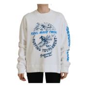 Casual Wit Print Langemouw Sweater Dsquared2 , White , Dames