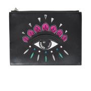 Oog Clutch Tas in Roze Kenzo , Black , Dames