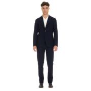 Blauwe Seersucker Easywear Jurk Lardini , Blue , Heren