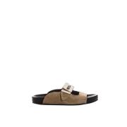 Stijlvolle Leren Sliders Lanvin , Brown , Dames