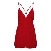 Rode Jumpsuits voor Vrouwen Valentino Garavani , Red , Dames