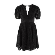 Zwarte Katoenen Jurk Stijl 100890 Pinko , Black , Dames