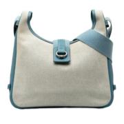 Pre-owned Canvas shoulder-bags Hermès Vintage , Blue , Dames