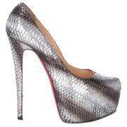 Pre-owned Leather heels Christian Louboutin Pre-owned , Gray , Dames