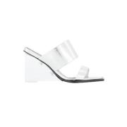 Leather sandals Alexander McQueen , Gray , Dames