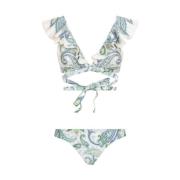 Groene Paisley Ruffle Bikini Wrap Zimmermann , Multicolor , Dames