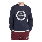 Geborduurde Crew Neck Sweatshirt Timberland , Blue , Heren