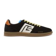 Zwaan trainers in kalfsleer en suède Balmain , Black , Heren